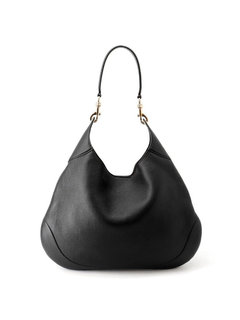 Gucci Shoulder Bag B Medium Leather 2-Way Black